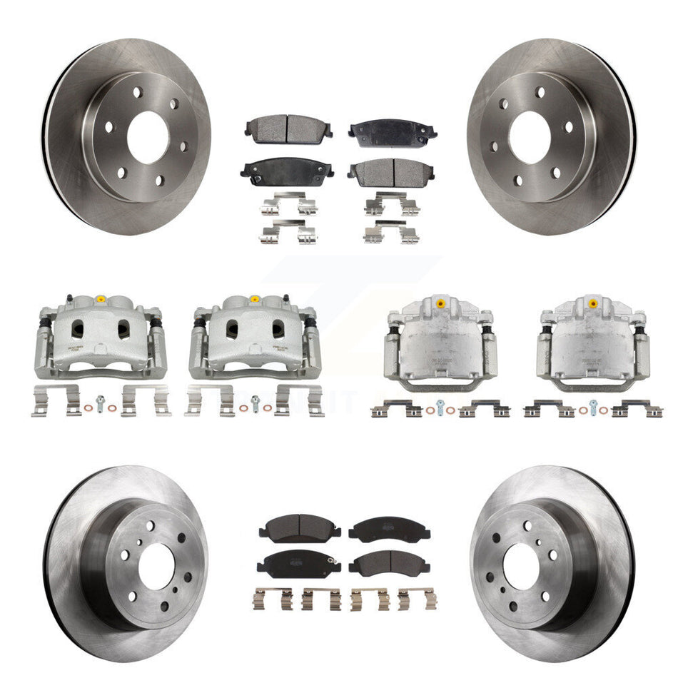 Front Rear Disc Brake Caliper Rotor And Semi-Metallic Pad Kit (10Pc) For GMC Sierra 1500 KC8-101125P