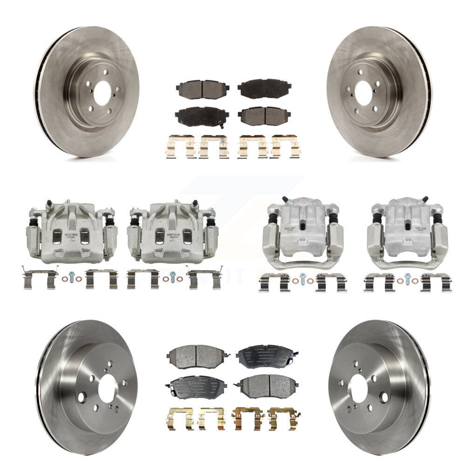 Front Rear Brake Caliper Rotor Ceramic Pad Kit (10Pc) For 2014-2018 Subaru Forester 2.0L KC8-101125T