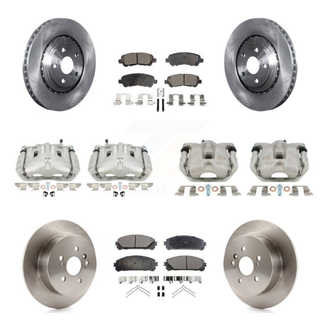 Front Rear Disc Brake Caliper Rotors And Ceramic Pads Kit (10Pc) For Toyota Highlander KC8-101126T