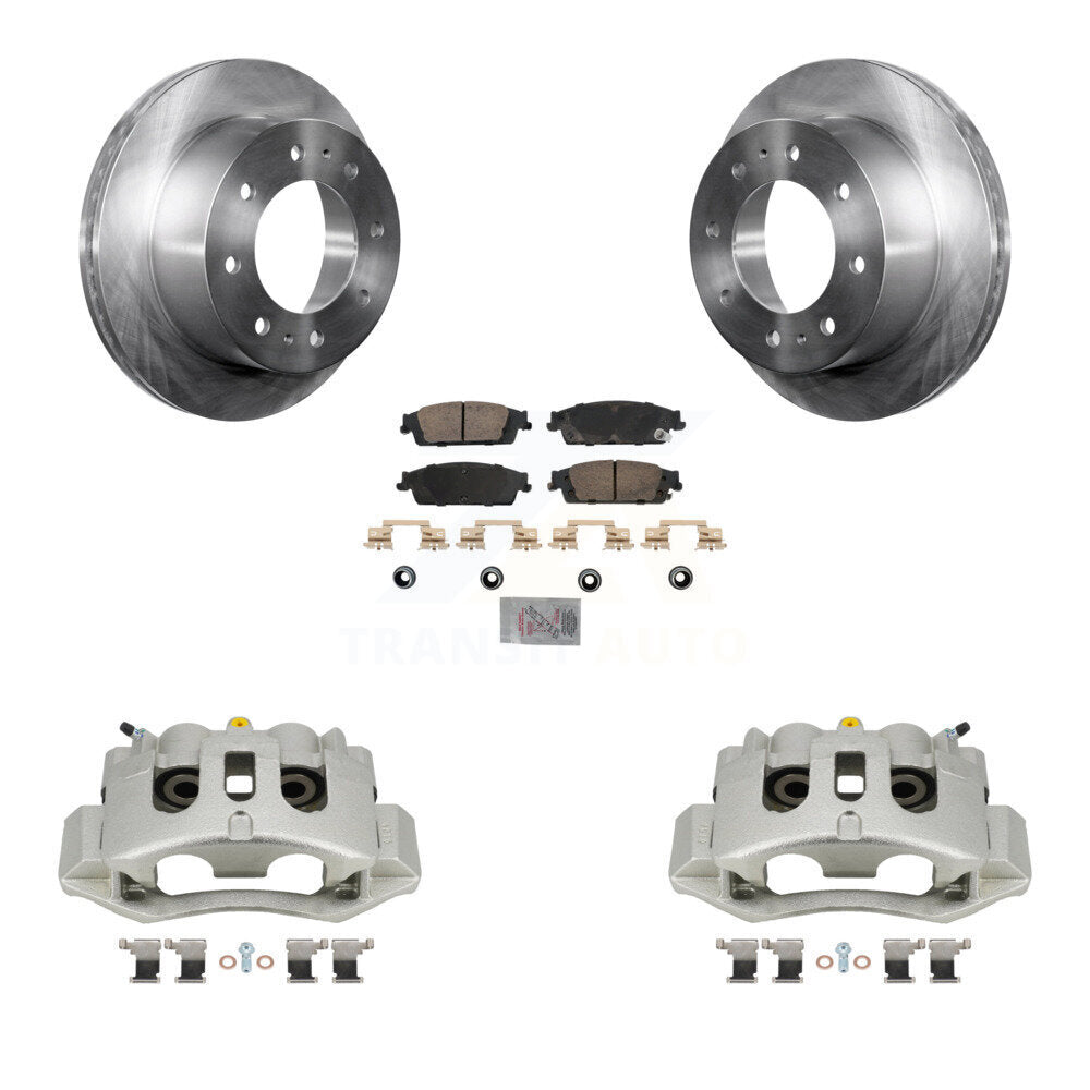 Rear Brake Caliper Rotors Ceramic Pad Kit For 17-19 Chevrolet Suburban With 8 Lug Wheels KC8-101127N