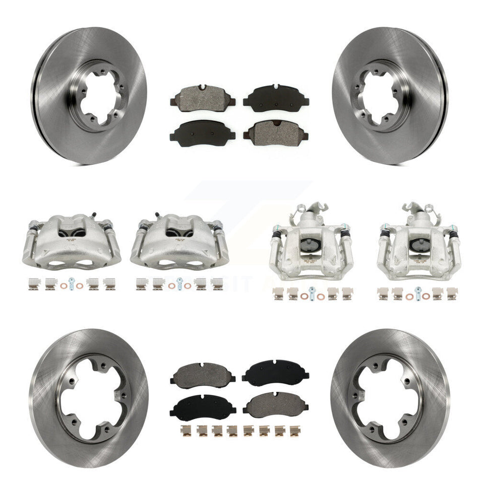 Front Rear Disc Brake Caliper Rotors & Semi-Metallic Pad Kit (10Pc) For Ford Transit-250 KC8-101127S