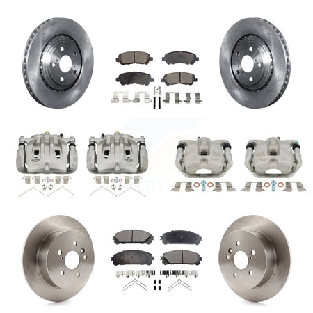 Front Rear Disc Brake Caliper Rotors And Ceramic Pads Kit (10Pc) For Toyota Highlander KC8-101127T