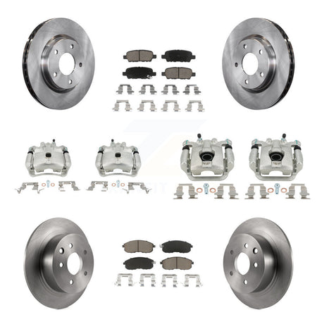 Front Rear Disc Brake Caliper Rotors And Ceramic Pads Kit (10Pc) For Nissan Sentra KC8-101128C