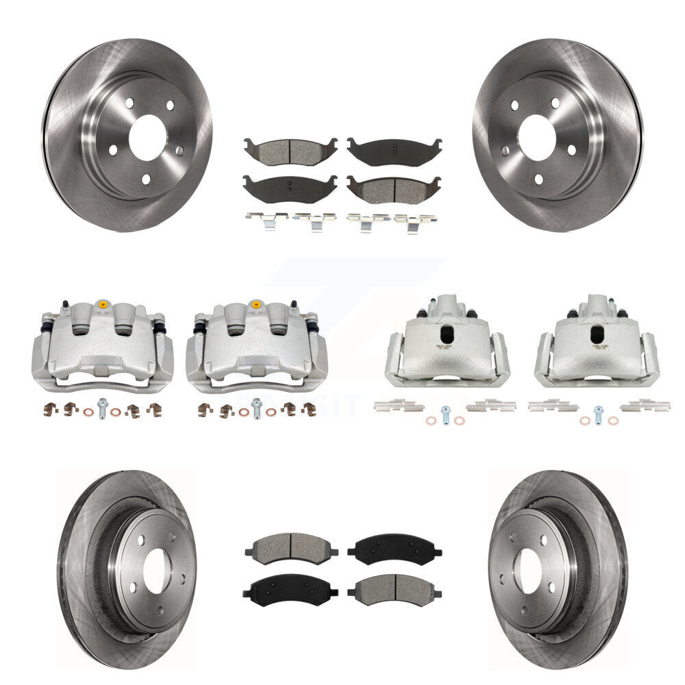 Front Rear Brake Caliper Rotor & Semi-Metallic Pad Kit (10Pc) For Ram 1500 Classic Dodge KC8-101128S