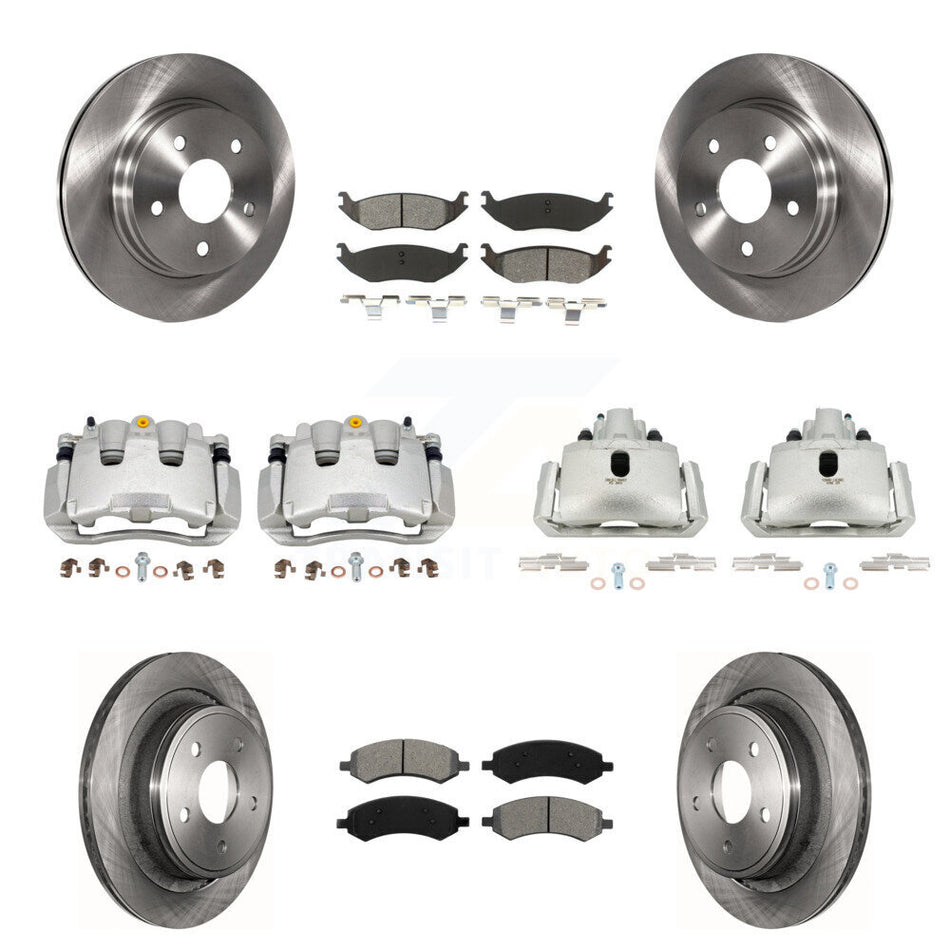 Front Rear Brake Caliper Rotor & Semi-Metallic Pad Kit (10Pc) For Ram 1500 Classic Dodge KC8-101128S