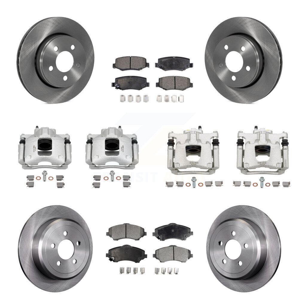 Front Rear Disc Brake Caliper Rotors And Ceramic Pads Kit (10Pc) For Dodge Nitro KC8-101128T