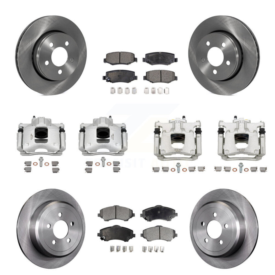 Front Rear Disc Brake Caliper Rotors And Ceramic Pads Kit (10Pc) For Dodge Nitro KC8-101128T