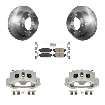 Rear Brake Caliper Rotors Ceramic Pad Kit For 17-19 Chevrolet Suburban With 8 Lug Wheels KC8-101129N