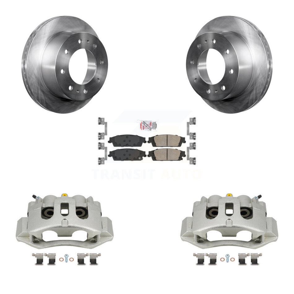Rear Brake Caliper Rotors Ceramic Pad Kit For 17-19 Chevrolet Suburban With 8 Lug Wheels KC8-101129N