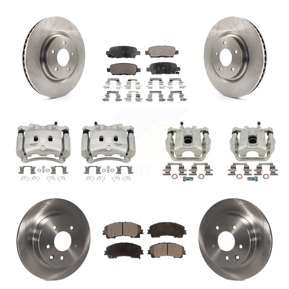Front Rear Disc Brake Caliper Rotors And Semi-Metallic Pads Kit (10Pc) For Nissan Rogue KC8-101129P