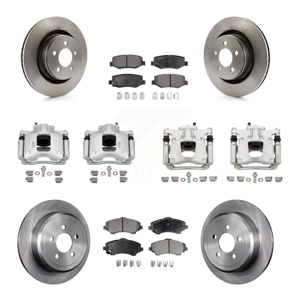 Front Rear Disc Brake Caliper Rotors And Ceramic Pads Kit (10Pc) For Dodge Nitro KC8-101129T