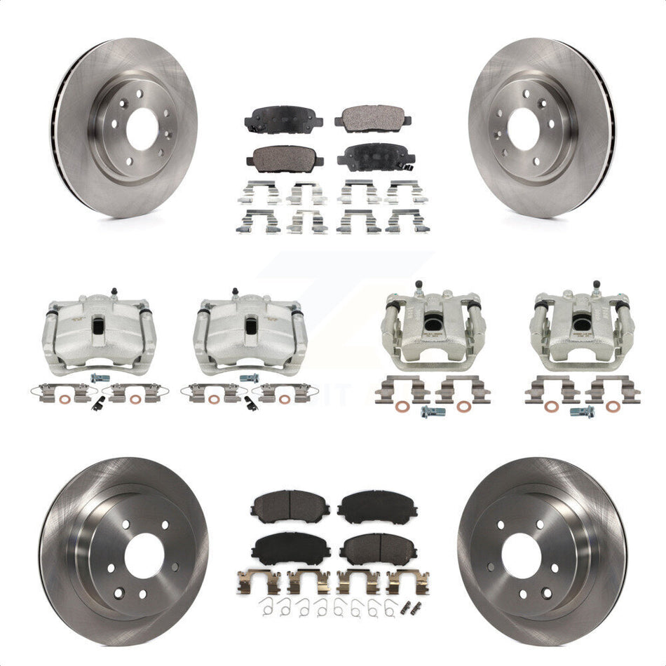 Front Rear Disc Brake Caliper Rotors And Semi-Metallic Pads Kit (10Pc) For Nissan Rogue Sport KC8-101130P by Transit Auto