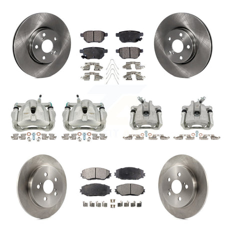 Front Rear Brake Caliper Rotors Ceramic Pad Kit (10Pc) For Toyota Corolla Matrix Pontiac KC8-101130T