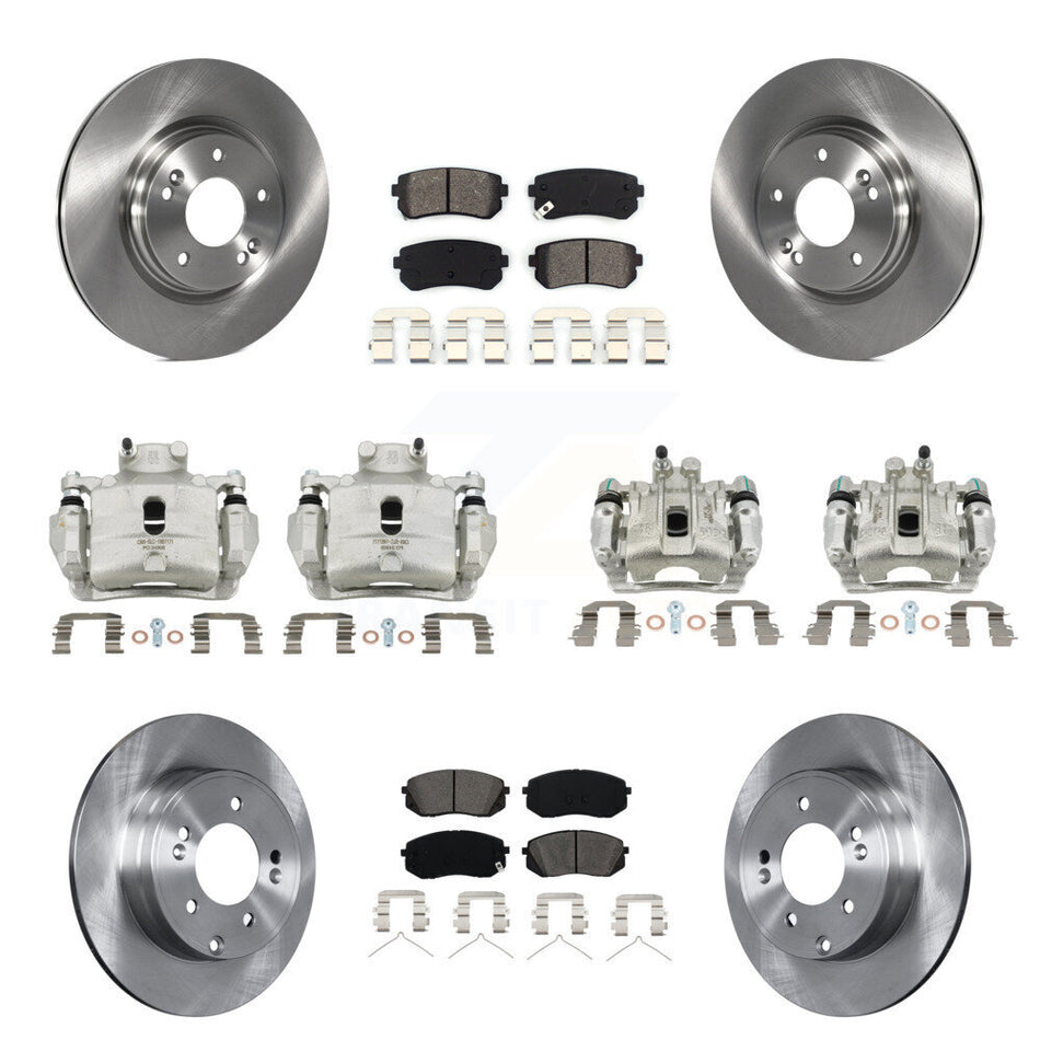 Front Rear Disc Brake Caliper Rotors And Semi-Metallic Pad Kit (10Pc) For Hyundai Sonata KC8-101131S