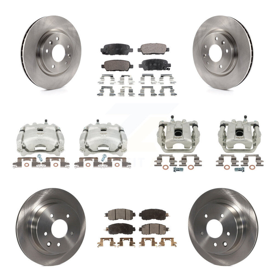Front Rear Disc Brake Caliper Rotors And Semi-Metallic Pads Kit (10Pc) For Nissan LEAF KC8-101132P