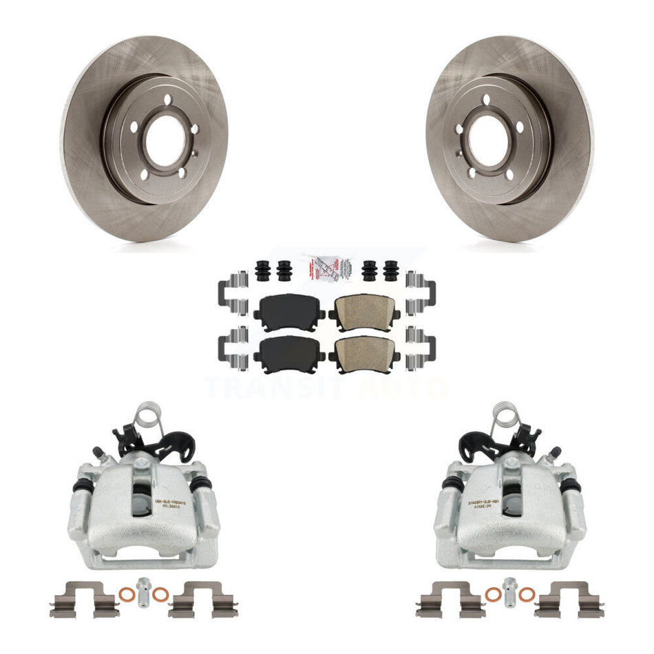 Rear Disc Brake Caliper Rotors And Ceramic Pads Kit For Audi A4 Quattro KC8-101133N