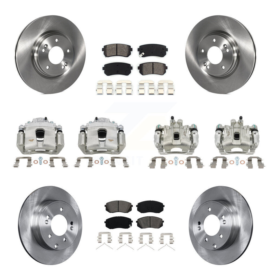 Front Rear Disc Brake Caliper Rotors And Semi-Metallic Pad Kit (10Pc) For Hyundai Sonata KC8-101133S