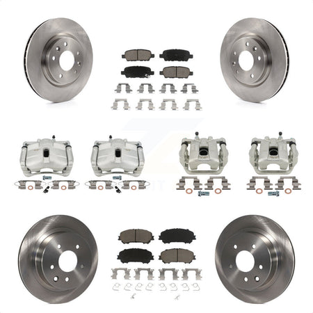 Front Rear Disc Brake Caliper Rotors And Ceramic Pads Kit (10Pc) For Nissan Rogue Sport KC8-101135C by Transit Auto