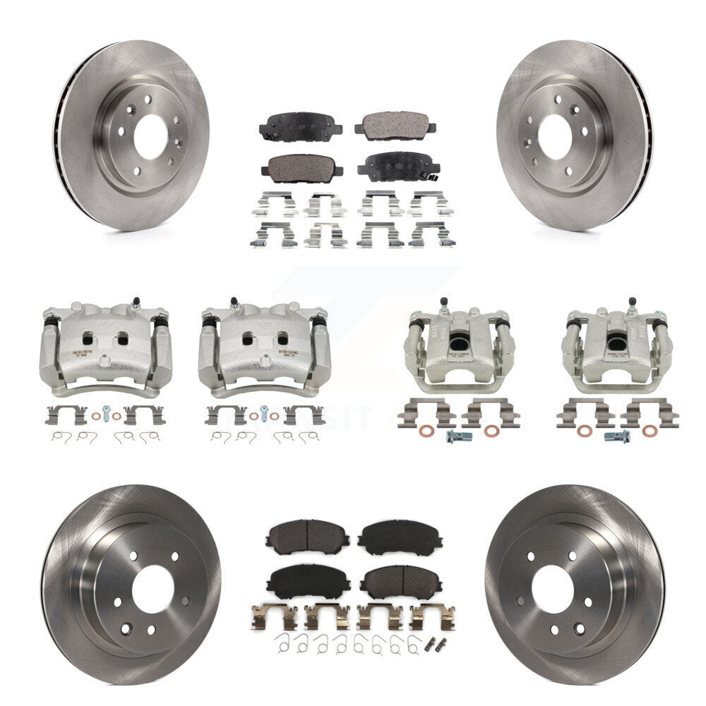 Front Rear Disc Brake Caliper Rotors And Semi-Metallic Pads Kit (10Pc) For Nissan Rogue KC8-101135P