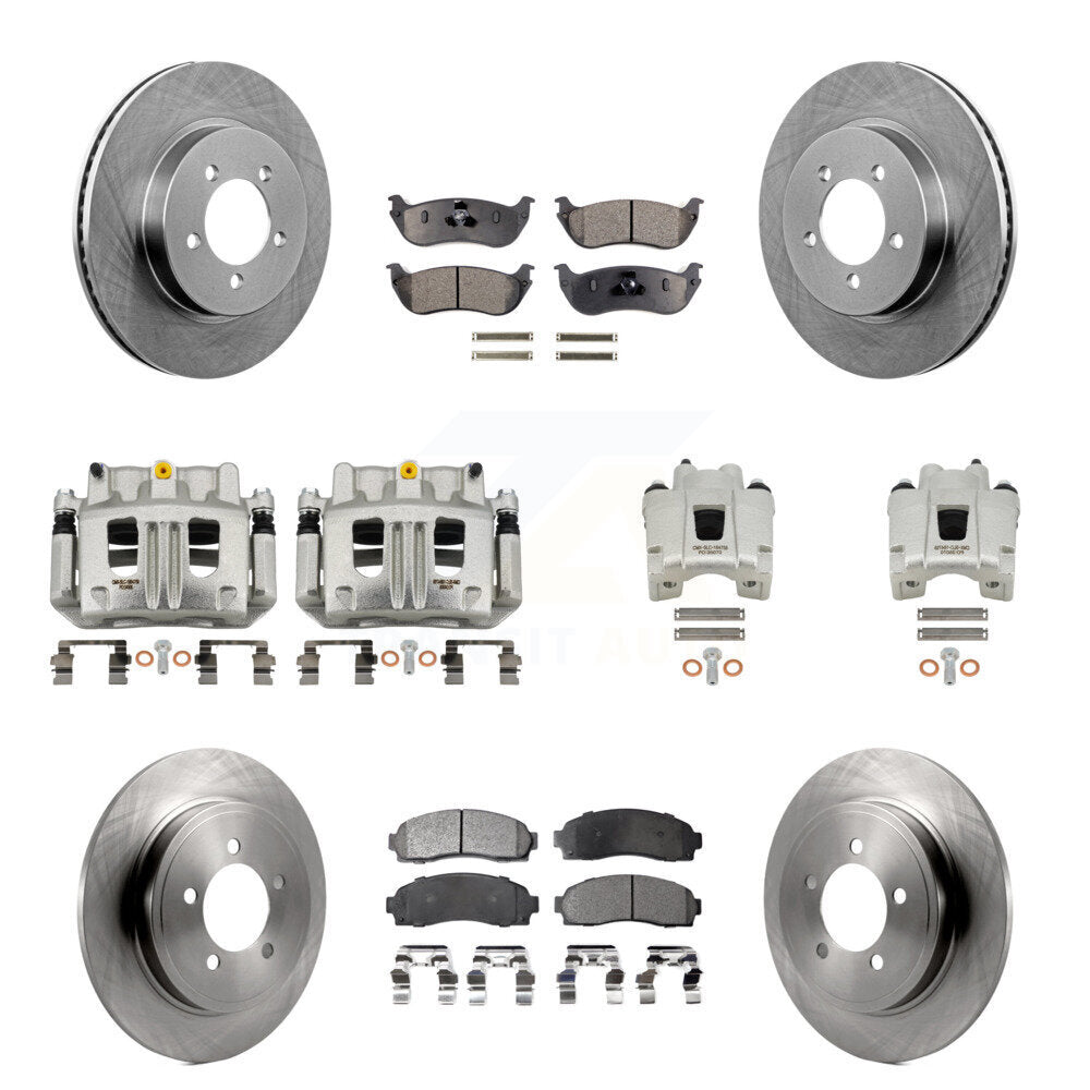 Front Rear Disc Brake Caliper Rotor And Ceramic Pad Kit (10Pc) For Ford Explorer Mercury KC8-101135T