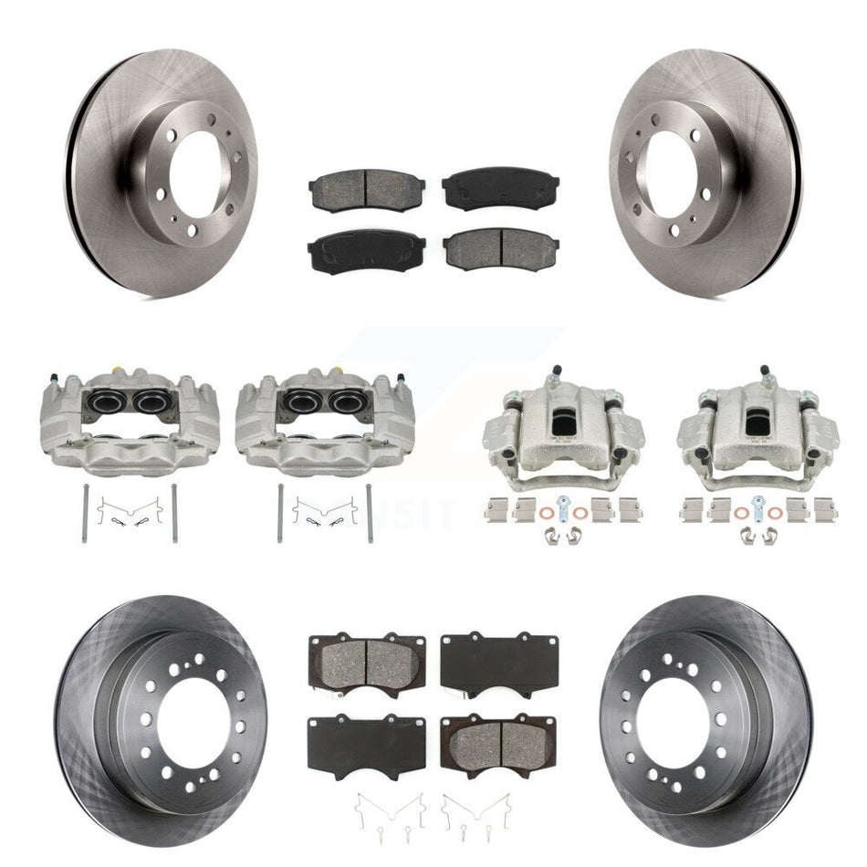 Front Rear Disc Brake Caliper Rotor & Semi-Metallic Pad Kit (10Pc) For Toyota FJ Cruiser KC8-101136S