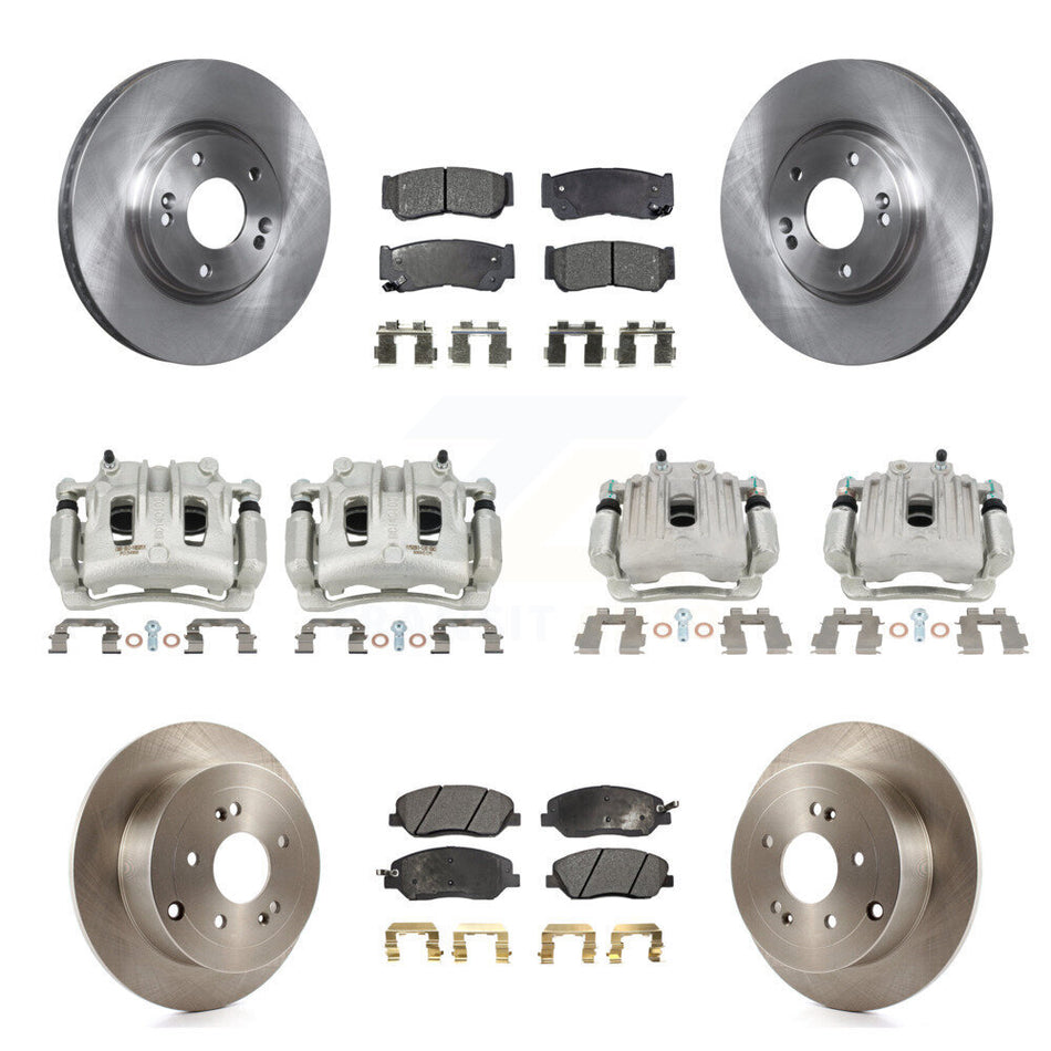 Front Rear Brake Caliper Rotor And Ceramic Pad Kit (10Pc) For 2007-2009 Hyundai Santa Fe KC8-101137T