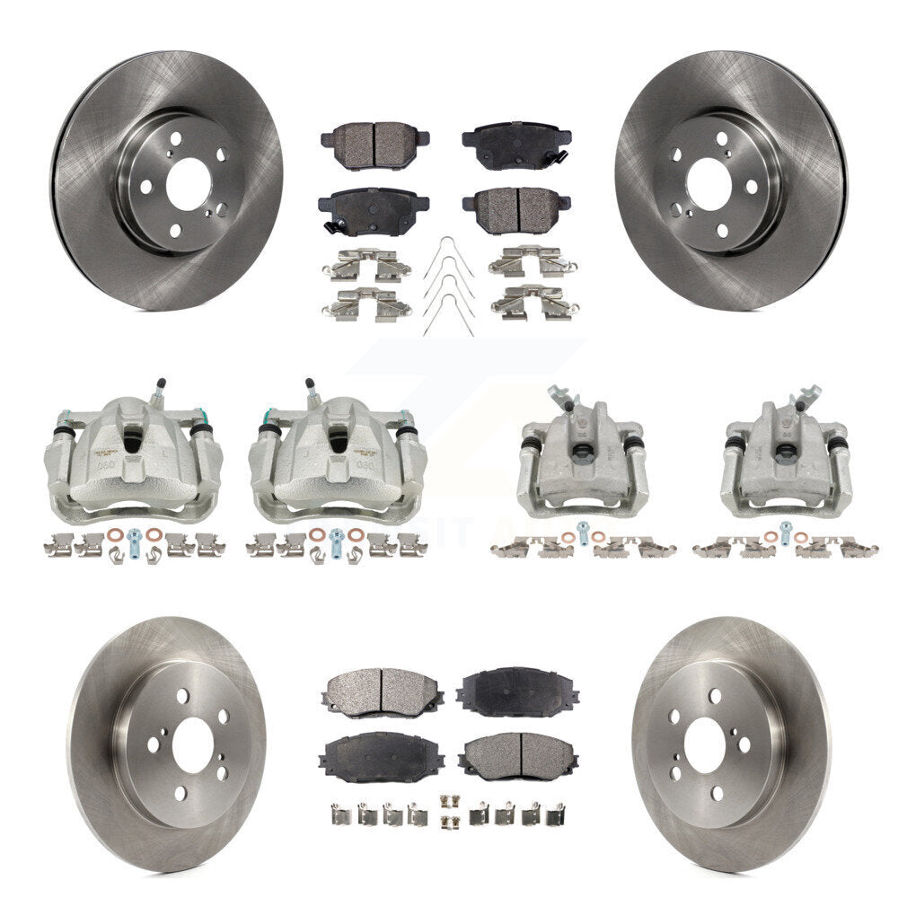 Front Rear Brake Caliper Rotors & Semi-Metallic Pad Kit (10Pc) For Toyota Corolla Matrix KC8-101138P