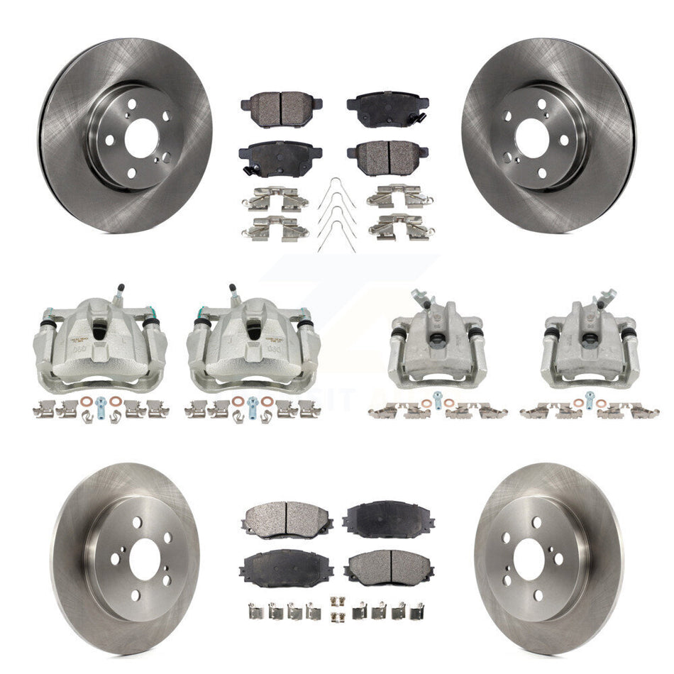 Front Rear Brake Caliper Rotors & Semi-Metallic Pad Kit (10Pc) For Toyota Corolla Matrix KC8-101138P