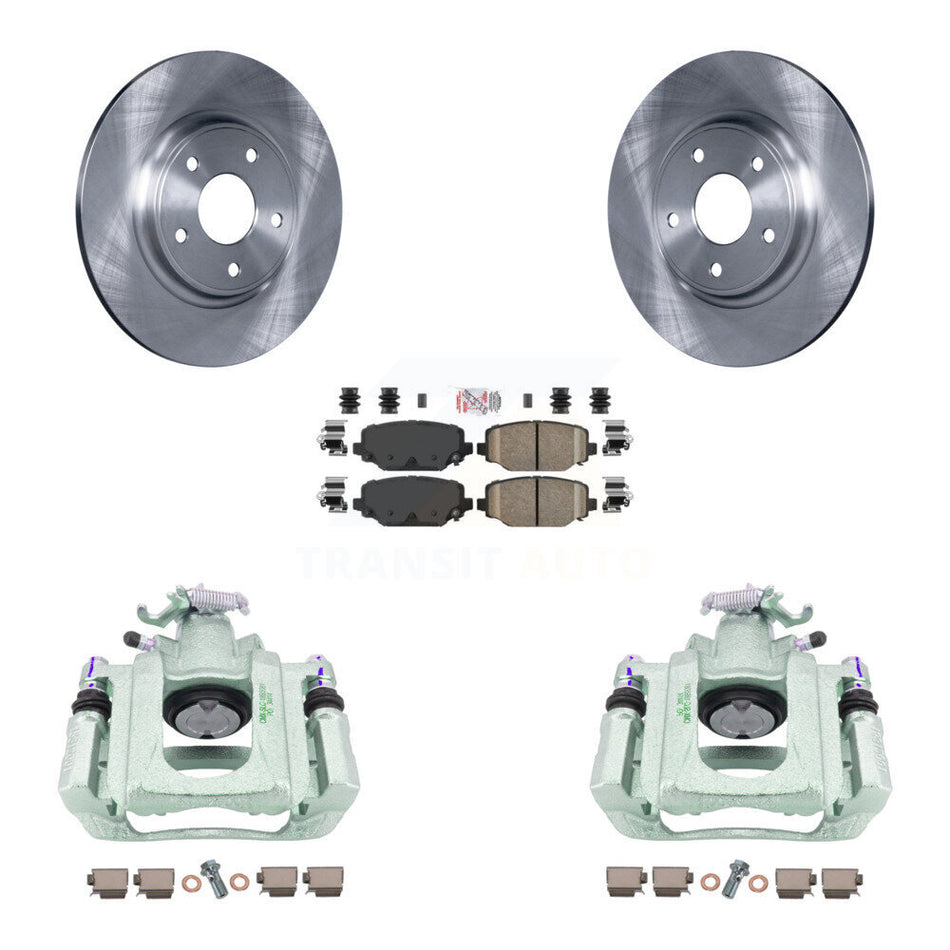 Rear Brake Caliper Rotor Ceramic Pad Kit For 2012 Ram C/V With Dual Piston Front KC8-101139N
