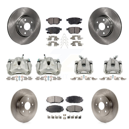 Front Rear Disc Brake Caliper Rotors And Semi-Metallic Pads Kit (10Pc) For Toyota Matrix KC8-101139P