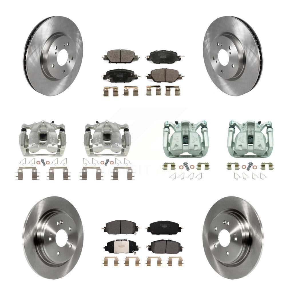 Front Rear Disc Brake Caliper Rotors And Ceramic Pads Kit (10Pc) For Honda CR-V KC8-101139T