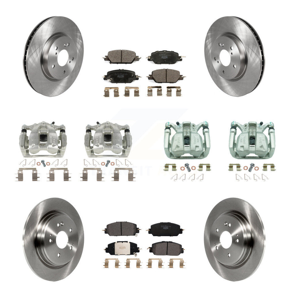 Front Rear Disc Brake Caliper Rotors And Ceramic Pads Kit (10Pc) For Honda CR-V KC8-101139T