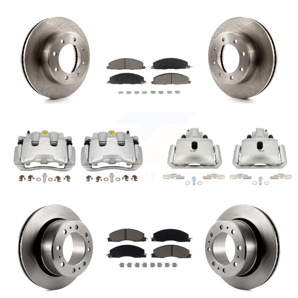 Front Rear Brake Caliper Rotors Ceramic Pad Kit (10Pc) For 12 Ram 1500 With 8 Lug Wheels KC8-101142C