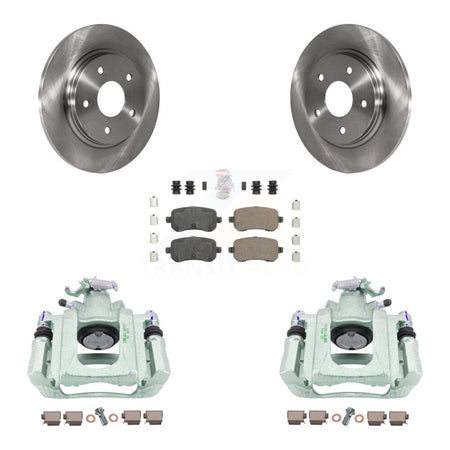 Rear Disc Brake Caliper Rotors And Ceramic Pads Kit For Chrysler Town & Country Dodge Grand Caravan Volkswagen Routan Ram C/V KC8-101143N by Transit Auto