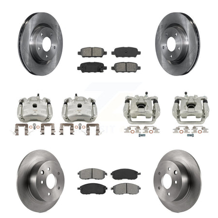 Front Rear Disc Brake Caliper Rotors And Semi-Metallic Pads Kit (10Pc) For Nissan Altima KC8-101143S