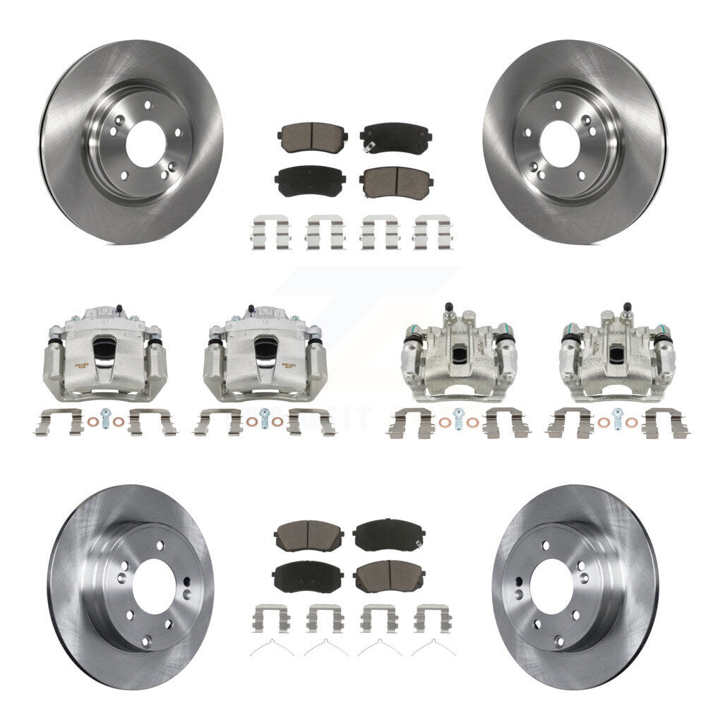 Front Rear Disc Brake Caliper Rotors And Ceramic Pads Kit (10Pc) For Hyundai Sonata KC8-101144C