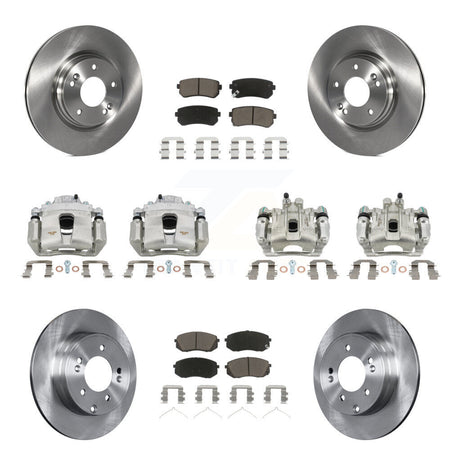 Front Rear Disc Brake Caliper Rotors And Ceramic Pads Kit (10Pc) For Hyundai Sonata KC8-101144C