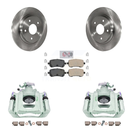 Rear Disc Brake Caliper Rotors And Ceramic Pads Kit For Chrysler Town & Country Dodge Grand Caravan Volkswagen Routan Ram C/V KC8-101144N by Transit Auto