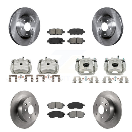 Front Rear Disc Brake Caliper Rotors And Semi-Metallic Pads Kit (10Pc) For Nissan Sentra KC8-101144S