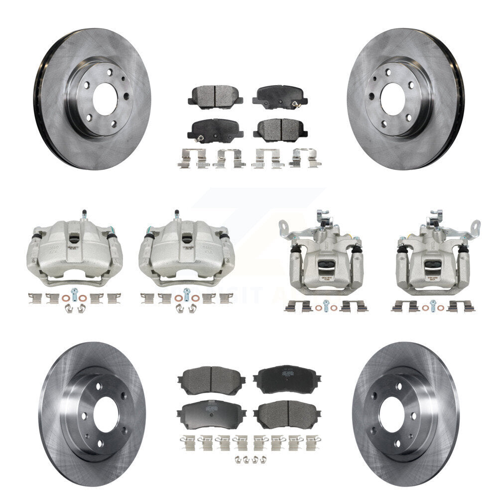 Front Rear Disc Brake Caliper Rotors And Semi-Metallic Pads Kit (10Pc) For Mazda 6 KC8-101145P