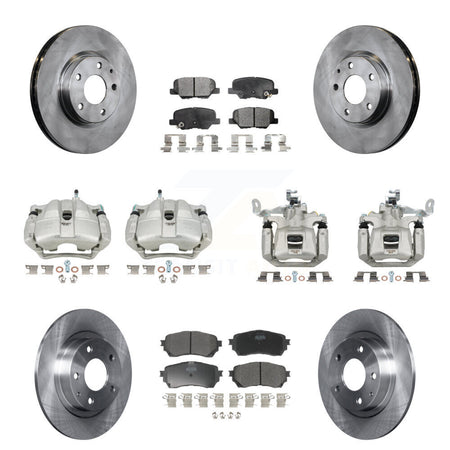 Front Rear Disc Brake Caliper Rotors And Semi-Metallic Pads Kit (10Pc) For Mazda 6 KC8-101145P