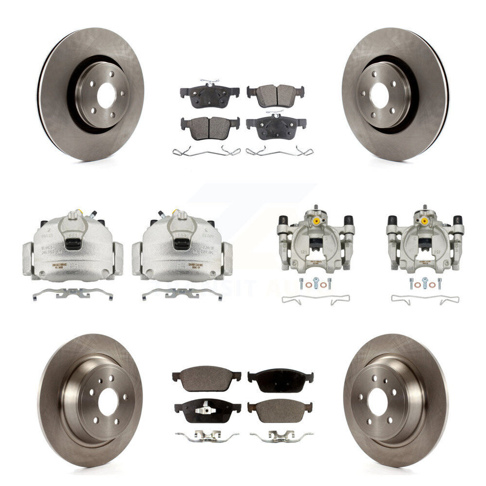 Front Rear Disc Brake Caliper Rotors And Ceramic Pads Kit (10Pc) For Lincoln MKC KC8-101145T