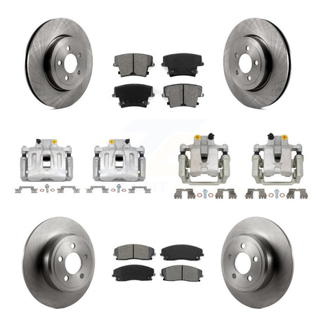 Front Rear Disc Brake Caliper Rotors And Semi-Metallic Pads Kit (10Pc) For Dodge Charger KC8-101146S