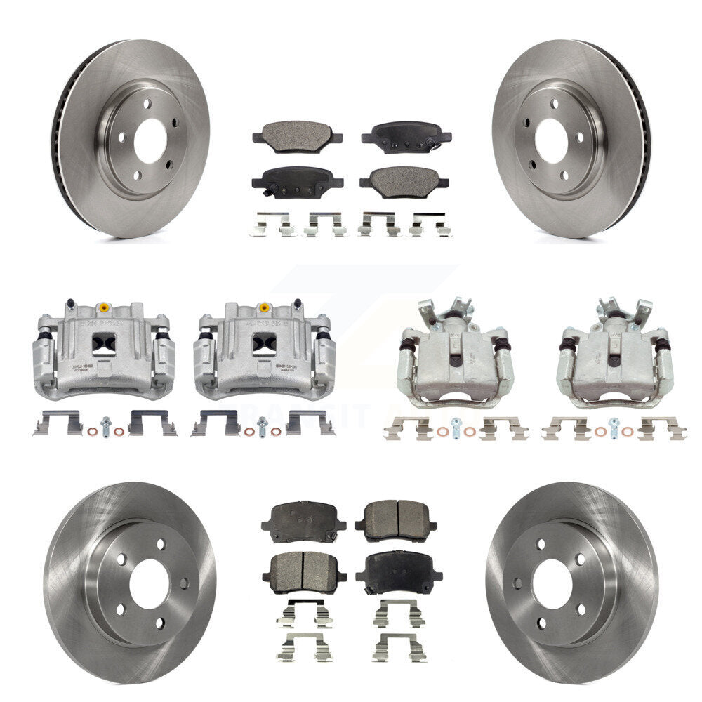 Front Rear Disc Brake Caliper Rotors And Ceramic Pads Kit (10Pc) For Pontiac G6 KC8-101146T