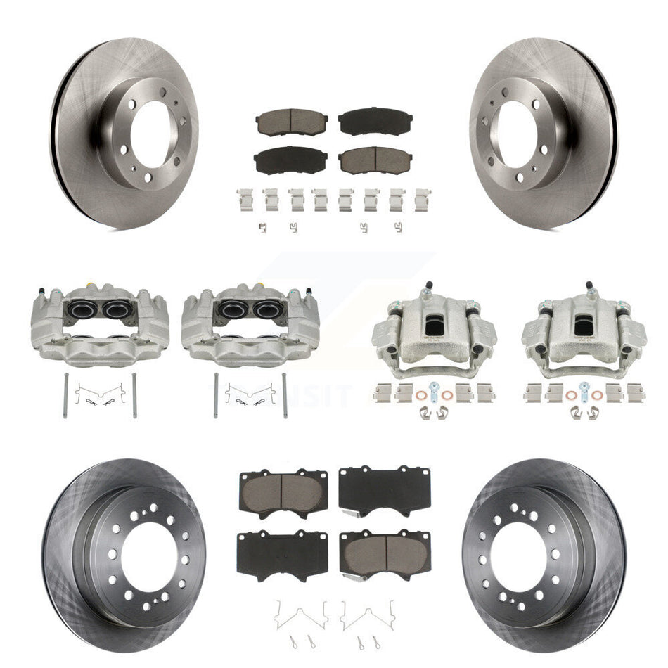 Front Rear Disc Brake Caliper Rotors And Ceramic Pads Kit (10Pc) For Toyota FJ Cruiser KC8-101147C