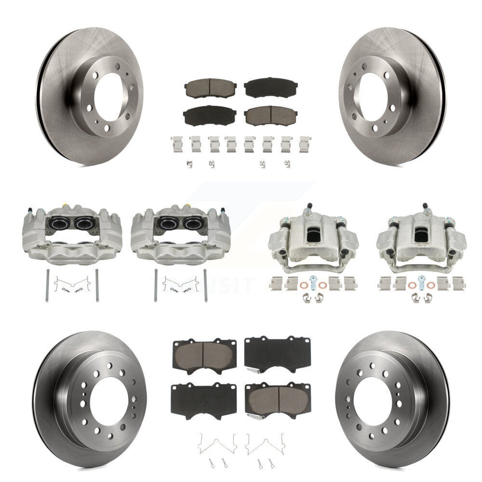 Front Rear Disc Brake Caliper Rotors And Ceramic Pads Kit (10Pc) For Toyota FJ Cruiser KC8-101148C