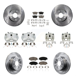 Front Rear Disc Brake Caliper Rotors And Ceramic Pads Kit (10Pc) For 2003-2011 Honda Element KC8-101149C