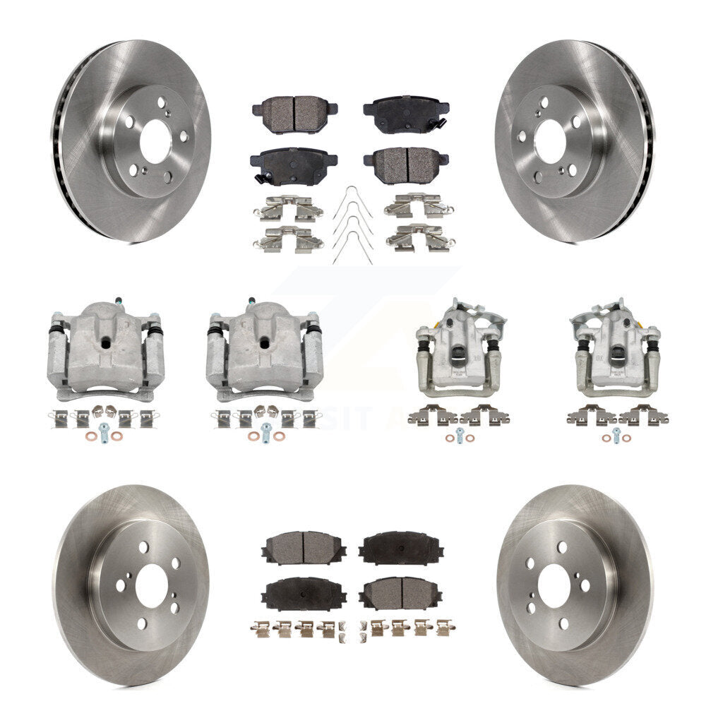 Front Rear Brake Caliper Rotor And Semi-Metallic Pad Kit (10Pc) For Toyota Prius Plug-In KC8-101150P