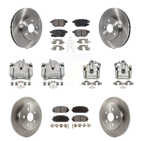 Front Rear Brake Caliper Rotor And Semi-Metallic Pad Kit (10Pc) For Toyota Prius Plug-In KC8-101150P