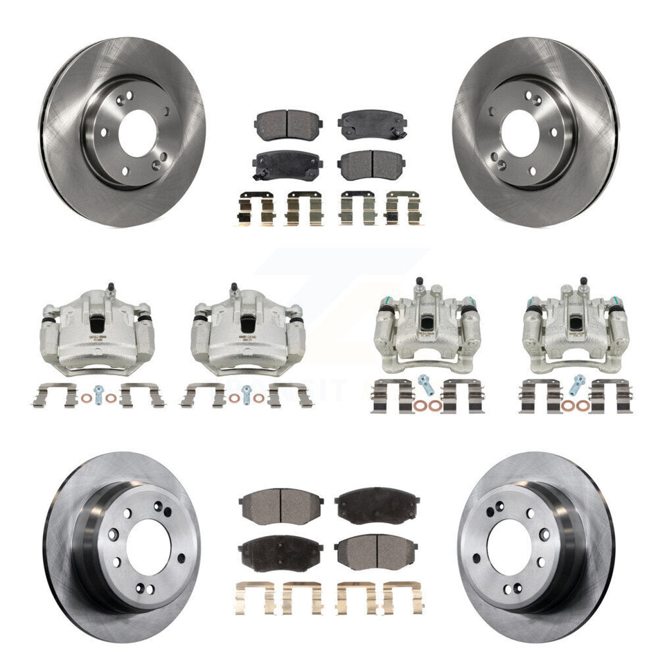 Front Rear Brake Caliper Rotors & Ceramic Pad Kit (10Pc) For Hyundai Tucson Kia Sportage KC8-101150T